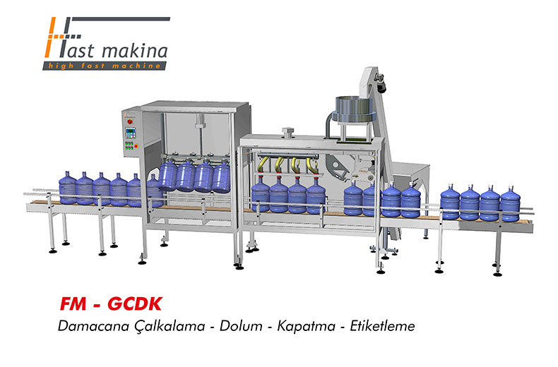 Damacana Çalkalama - Dolum - Kapatma - Etiketleme - 1